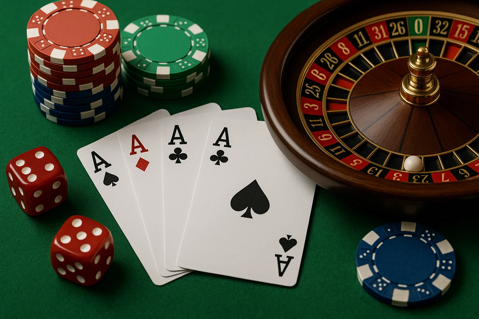 Casino chips and cards